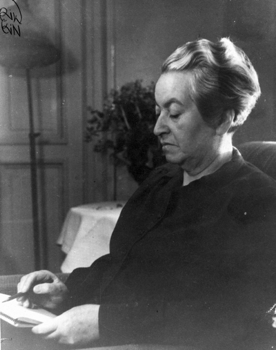 Gabriela Mistral en Estocolmo, 1945.